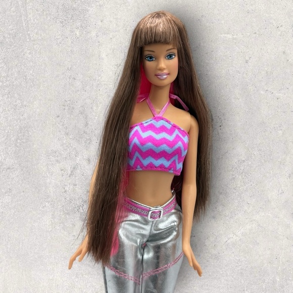 Glam N Jam Teresa Barbie Doll Flexible Waist Body Twist Hair Pink/Brown EUC - Picture 7 of 13